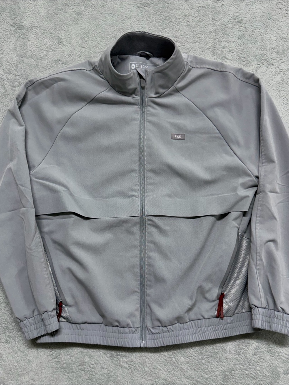 FIGS Sydney Scrub Jacket Gray Technical Collection Zip Cargo Pocket Womens Small